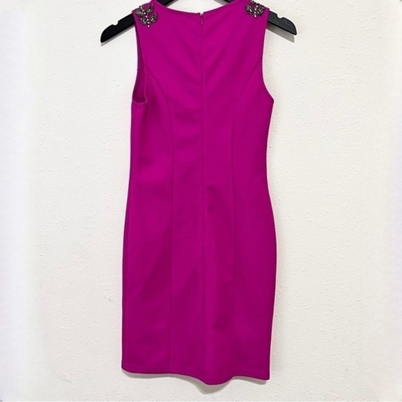 Flirty Beaded Fuchsia Mini Dress Ignite the Night - Picture 2 of 11
